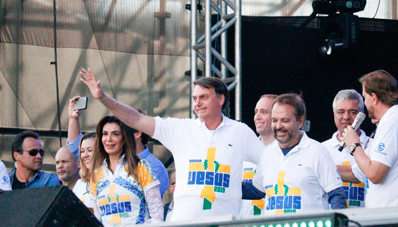 Bolsonaro foi o primeiro presidente da República a participar da Marcha para Jesus, em 27 anos de evento (Foto: Pablo Washington / Photopress / Agência Estado)