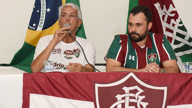 Celso Barros ao lado de Mário Bittencourt (Foto: Mailson Santana/ Fluminense FC)