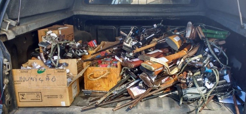 Armas e munições foram destruídas nesta semana (Foto: Divulgação / PCES)