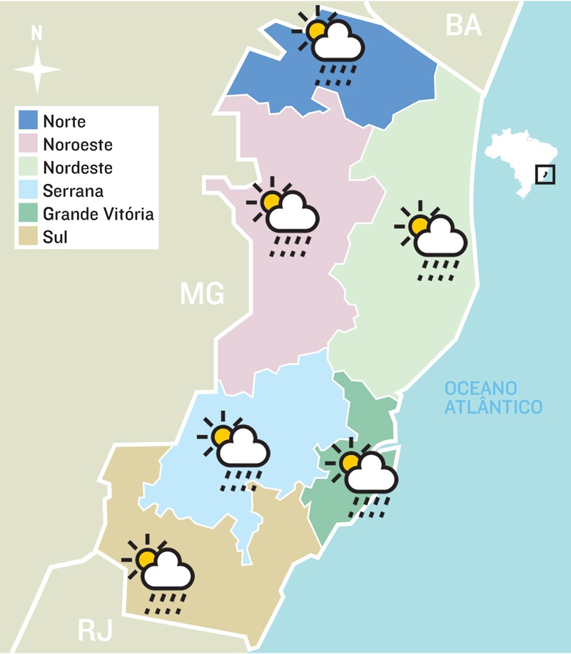 Mapa mostra previsão do tempo para primeiro dia do inverno (Arte: André Felix)