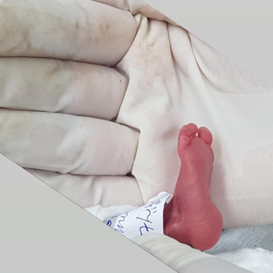 Registro de um dos bebês, que nasceu nesta terça-feira (Foto: Divulgação)