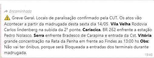 (Foto: Compartilhada via Whatsapp)