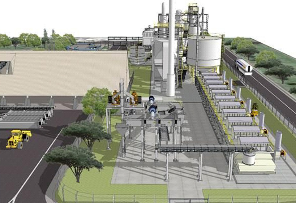 Projeção da fábrica de bio-óleo planejada para Aracruz, que está em risco de não virar realidade. Foto: Fibria/Suzano