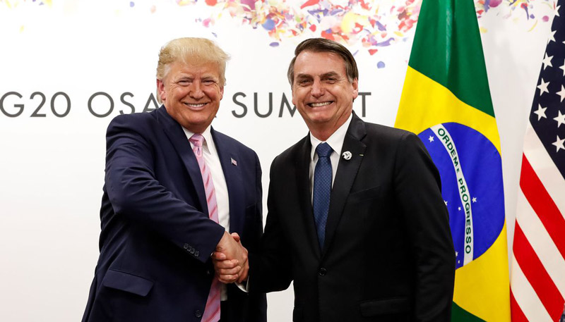 Presidente da República, Jair Bolsonaro, com Donald J. Trump no início do ano (Foto: Alan Santos / PR)
