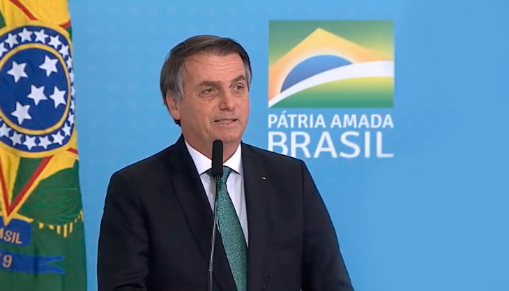 Jair Bolsonaro, no lançamento do programa (Foto: Reprodução / Youtube)