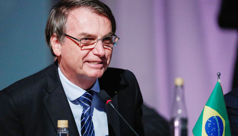 O presidente da República, Jair Bolsonaro, discursa na 54ª Cúpula de Chefes de Estado do Mercosul, em Santa Fé, Argentina (Foto: Alan Santos/PR )