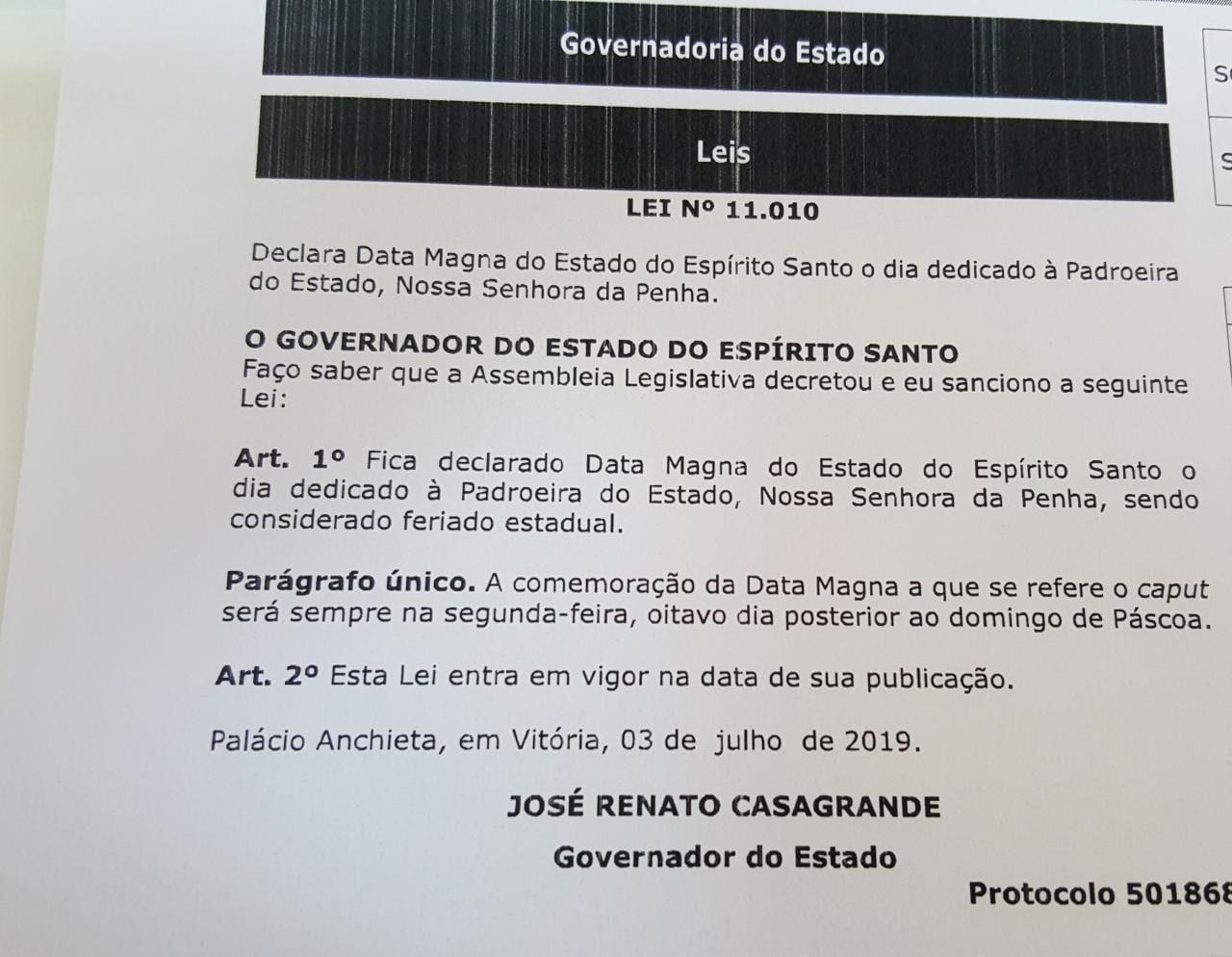 O feriado agora será em todo Estado (Foto: Divulgação)
