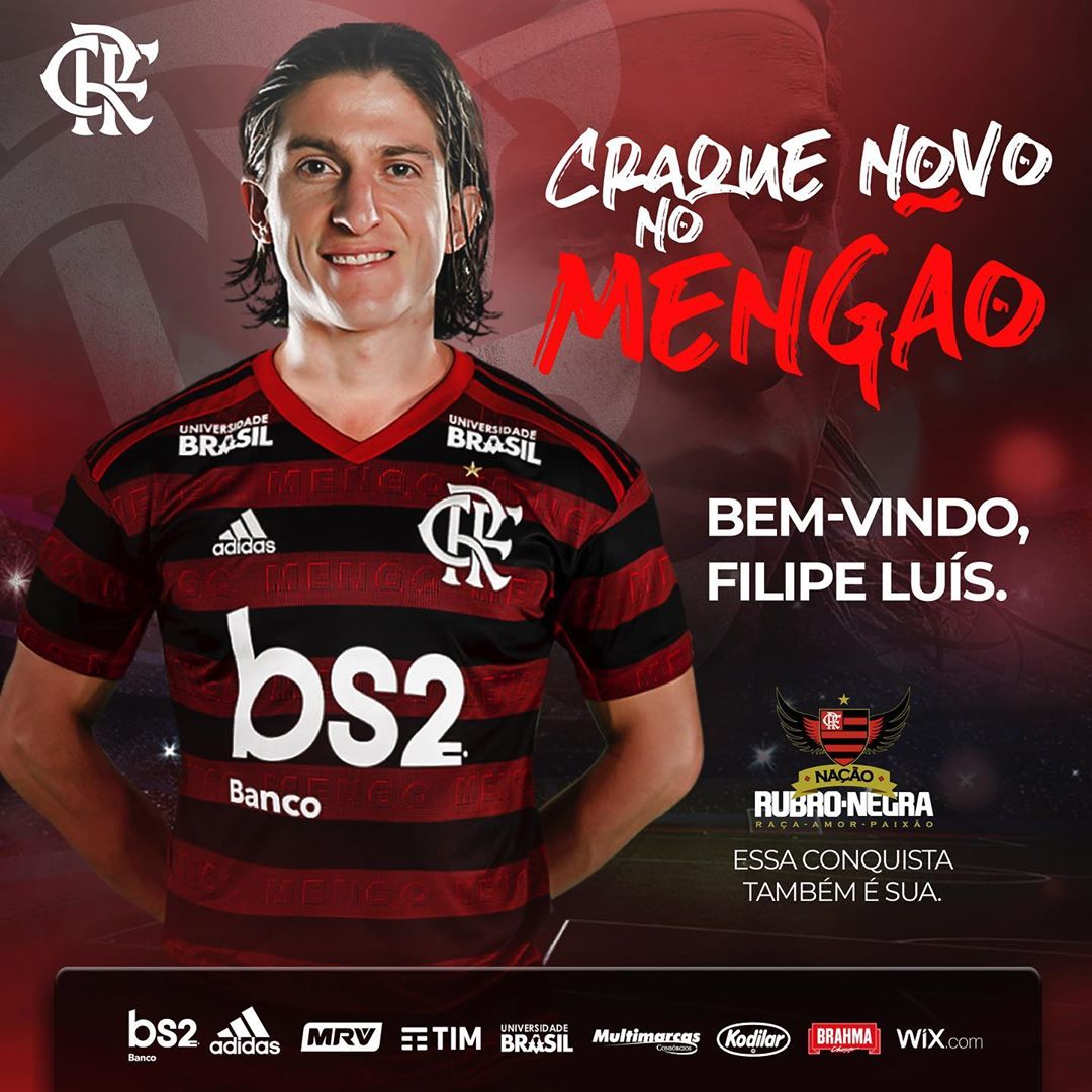 O lateral-esquerdo de 33 anos de idade é o novo reforço do Flamengo (Foto: Reprodução/Instagram/@flamengo)