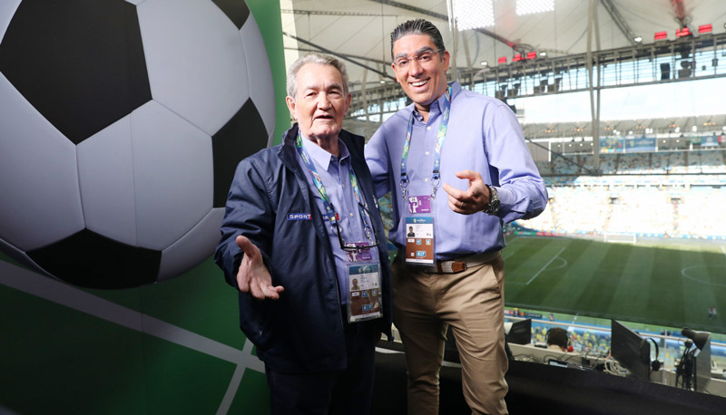 Léo Batista e Marcelo Adnet (Foto: Globo / João Miguel Júnior)