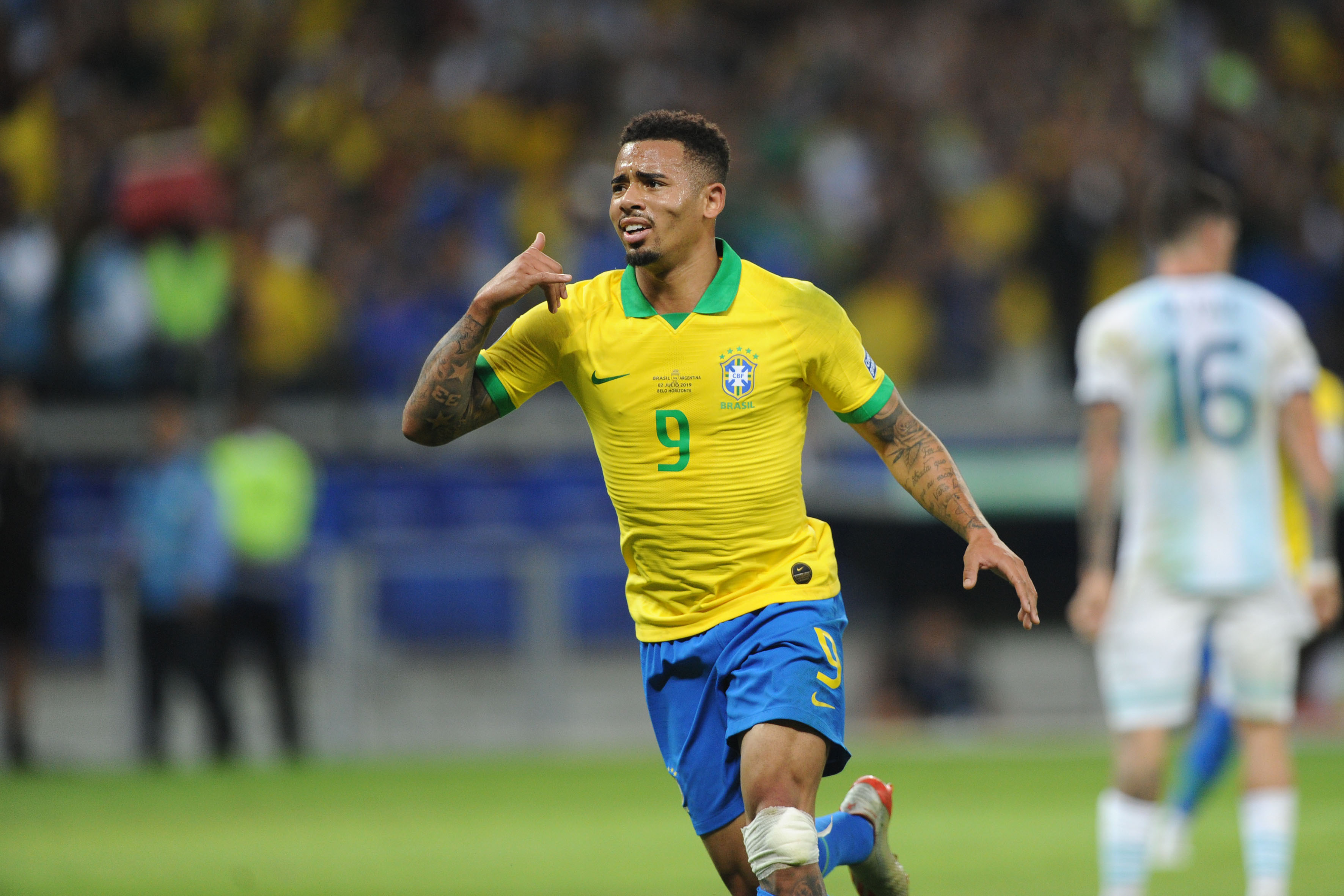 Gabriel Jesus comemora o primeiro gol (Foto: Wesley Santos / Agência Estado)