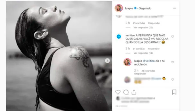 Luana Piovani respondeu a seguidor nas redes sociais (Foto: Reprodução)