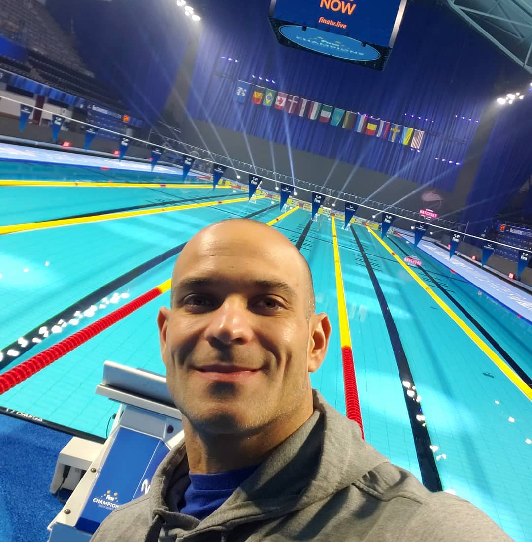 Nesta segunda (22), o nadador de 39 anos ganhou o bronze nos 50 m borboleta na Coreia do Sul, (Foto: Reprodução/Instagram/@nicholassantos1)