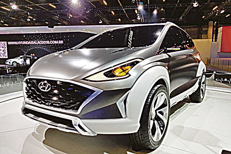O design do novo HB20 será bem parecido com o conceito Saga EV, exibido no Salão do Automóvel em São Paulo (Foto: Assessoria / Hyundai)