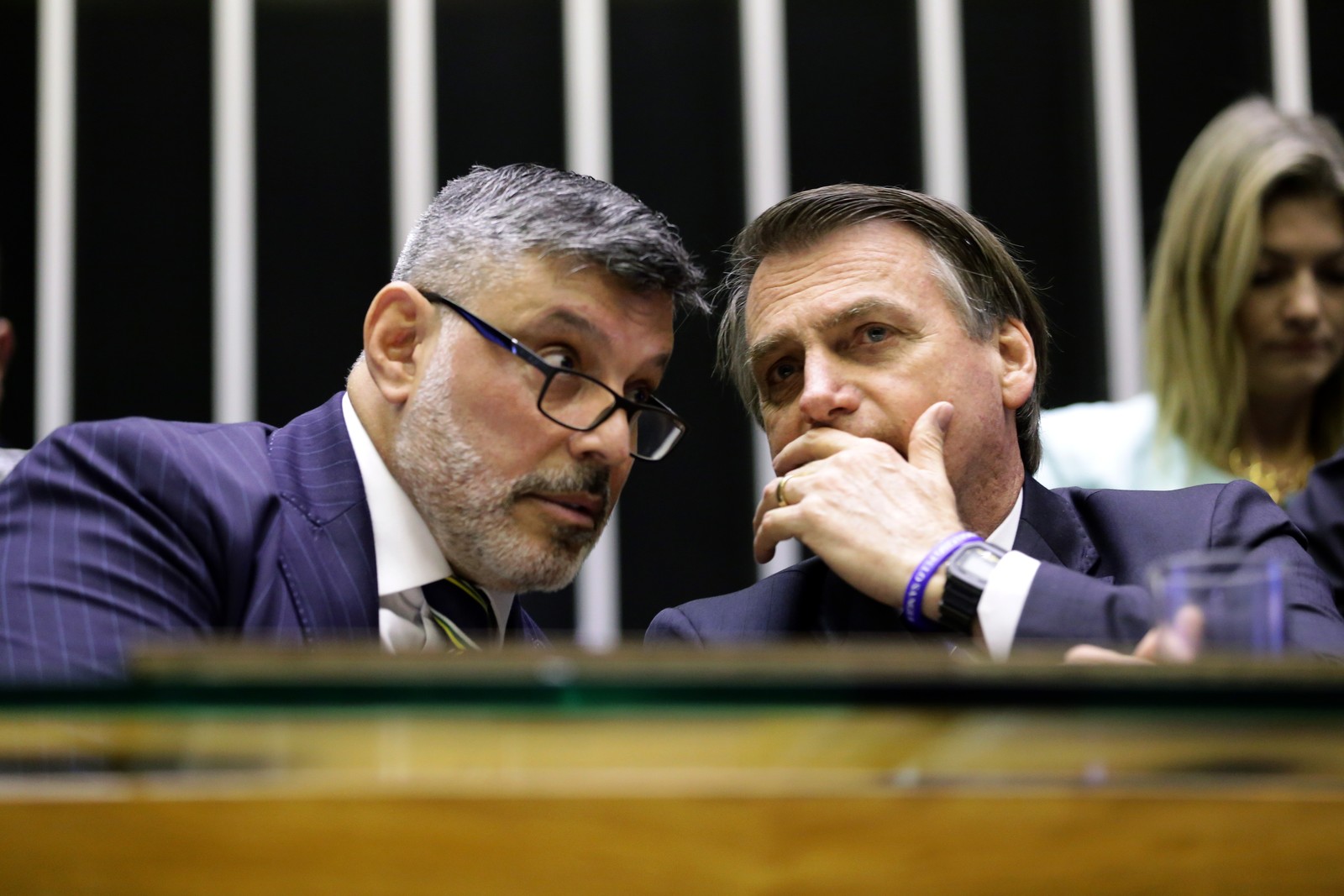 Frota e Bolsonaro, na Câmara dos Deputados, em maio de 2019 (Foto: Michel Jesus/Câmara dos Deputados)
