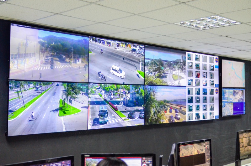 Câmeras de videomonitoramento já instaladas também irão compor o Cerco Inteligente de Pessoas. (Foto: Leonardo Silveira/PMV)