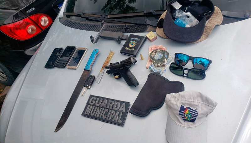 Material apreendido capturado pela Guarda da Serra (Foto: Fred Loureiro / SECOM-Serra)
