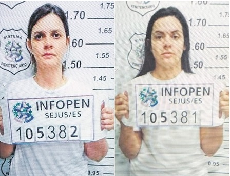 Acusadas: Luezes Makerlle da Silva Rocha Izoton e Gabriela Ramos Acker deixaram o Centro Prisional Feminino de Cariacica (Foto: Divulgação)