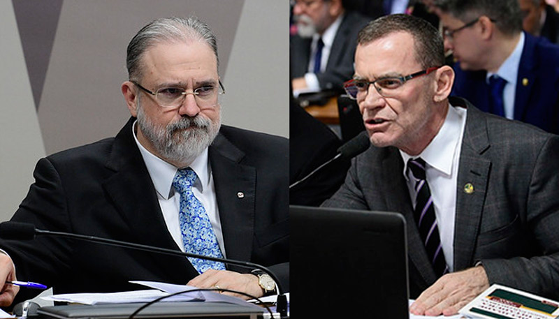 Augusto Aras respondeu a questionamento de Fabiano Contarato (Foto: Pedro França / Agência Senado)