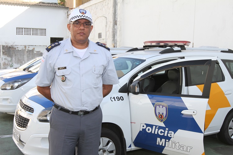 Quintino, Major da PM, do Batalhão de Trânsito (Foto: Beto Morais/AT)