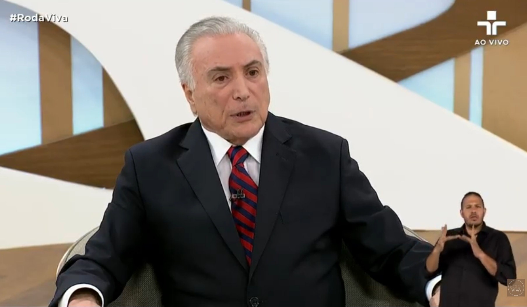 Ex-presidente Michel Temer concedeu entrevista ao programa "Roda Viva" (Foto: Reprodução/TV Cultura)