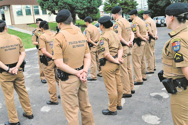 Policiais militares do Paraná: 110 vagas para formação de oficiais, com remuneração de R$ 9.544 após formação. (Foto: Divulgação)