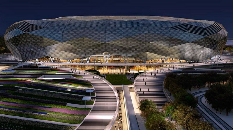 Projeção do estádio que irá receber a final do Mundial de Clubes (Foto: LOC/Fifa/Divulgação)