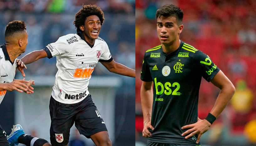Thalles Magno e Reinier foram convocados para a Seleção Brasileira (Foto: Divulgação / Vasco e Alexandre Vidal / Flamengo)