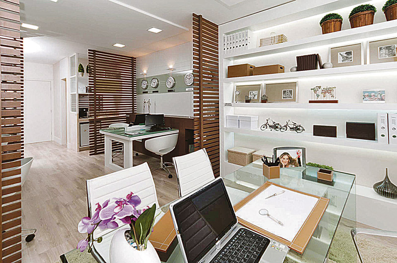 Sala do Essencial Escritórios, em Colina de Laranjeiras, na Serra (Foto: Divulgação)
