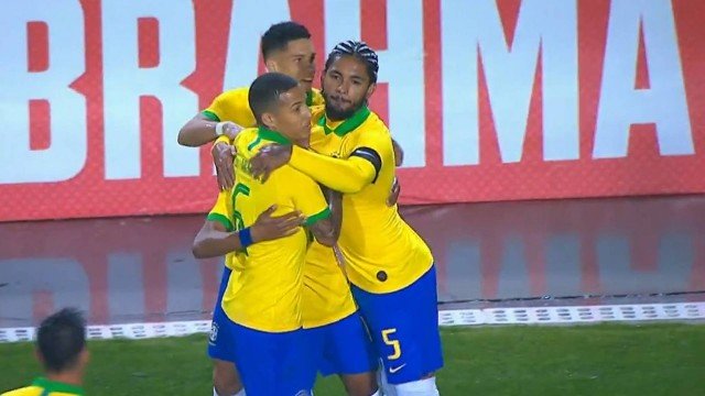Seleção olímpica em partida de 2019 (Foto: Reprodução/SporTV)