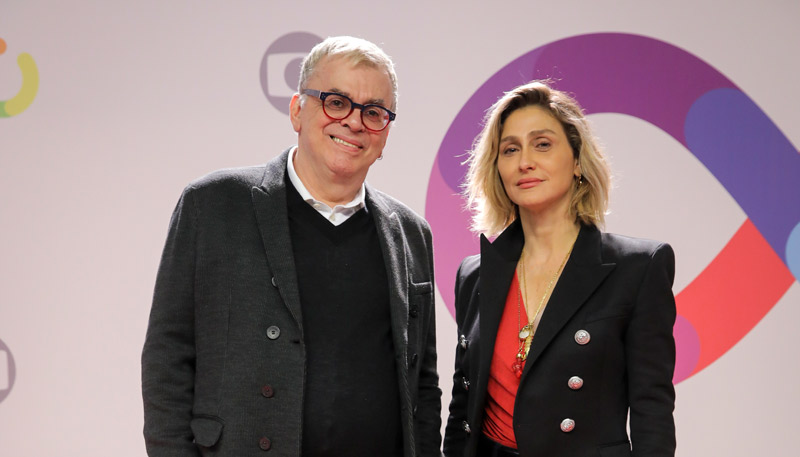 Walcyr Carrasco e a diretora Amora Mautner (Foto: Paulo Bellote / Globo)