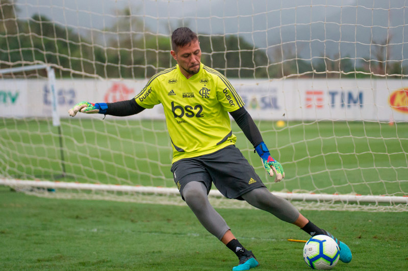 Diego Alves, em treino do Flamengo (Foto: Alexandre Vidal / Flamengo)