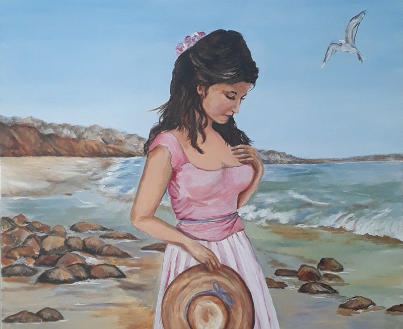 A tela "Mulher na sua inquietude" está em exposição (Foto: Divulgação)