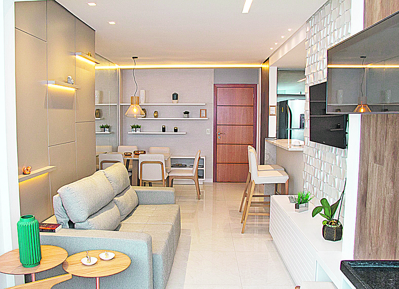 Sala de Estar: os apartamentos já estão prontos para morar (Foto: Divulgação/ Tercasa Engenharia)