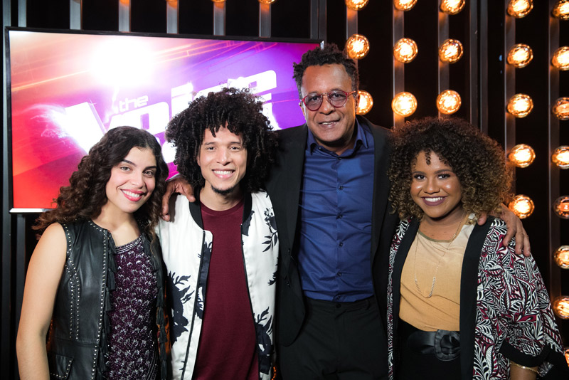 Lúcia Muniz, Willian Kessley, Tony Gordon e Ana Ruth, finalistas do The Voice Brasil (Foto: Raquel Cunha/TV Globo)