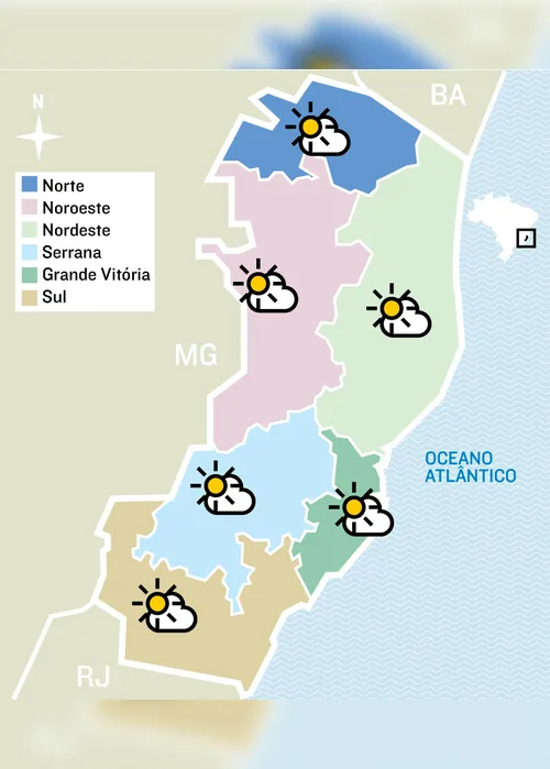 Imagem ilustrativa da imagem Confira a previsão do tempo para esta quarta-feira
