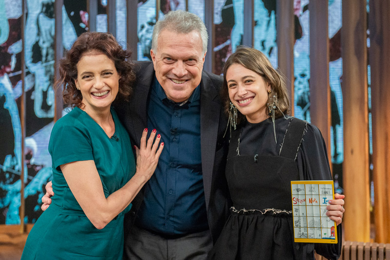 Denise Fraga, Pedro Bial e Luisa Arraes (Foto: Globo/Fábio Rocha)