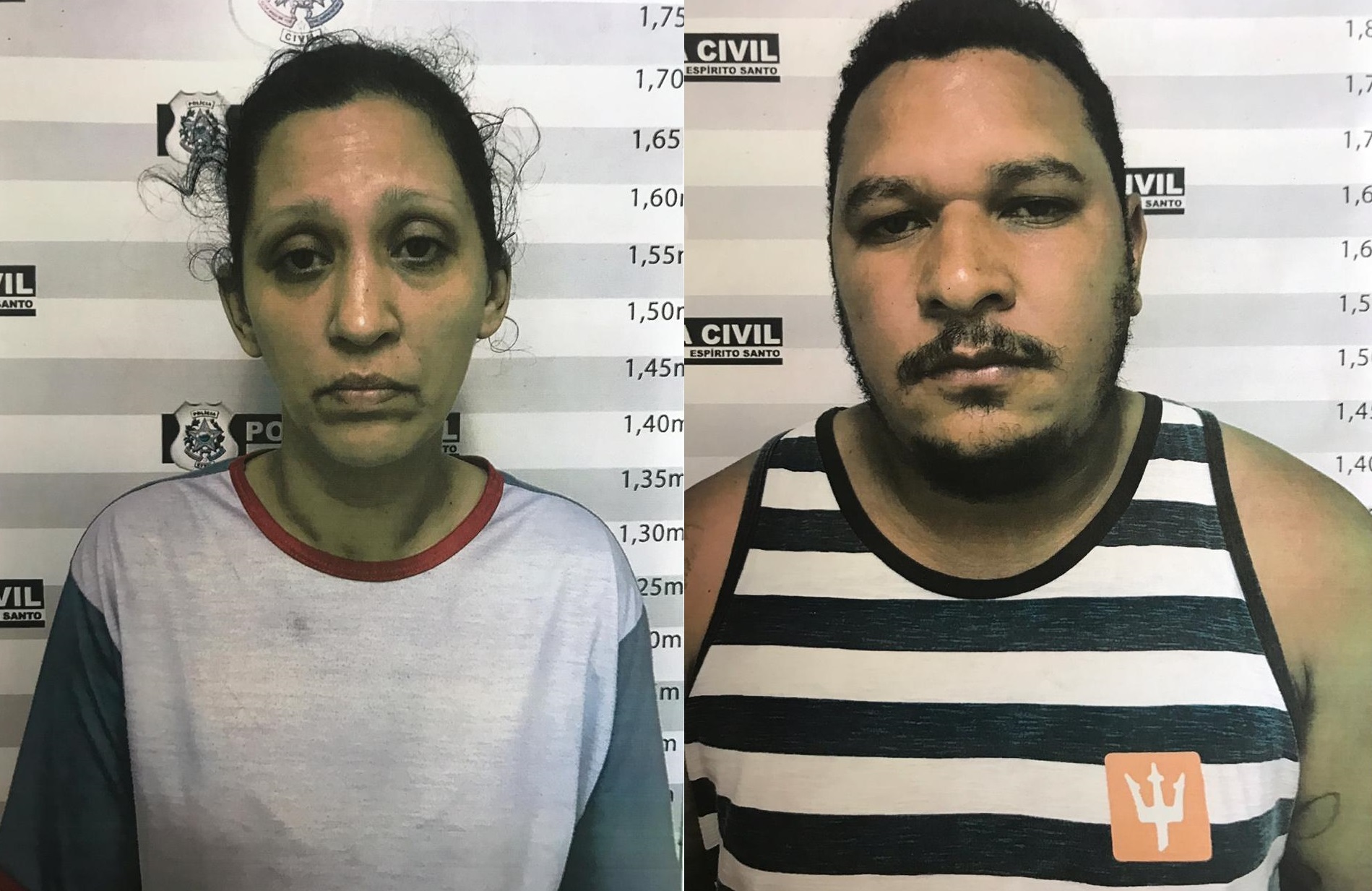 Fabiana Côrrea Brum e Luiz Manoel da Cruz foram presos na quinta-feira (31) na Serra. (Foto: Divulgação/PC)