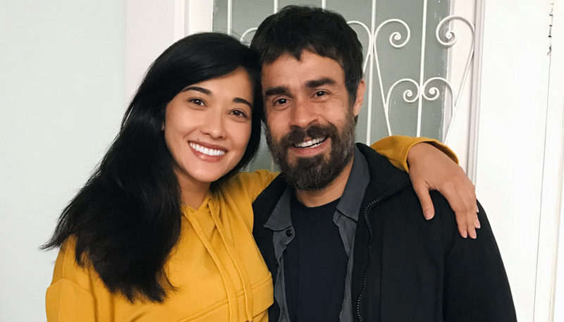 Jacqueline Sato e o protagonista Erom Cordeiro (Foto: Arquivo Pessoal)
