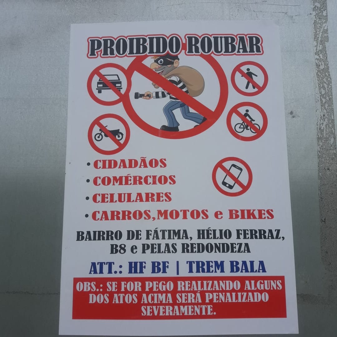 Cartaz foi encontrado em bairros da Serra (Foto: Divulgação/ PCES)