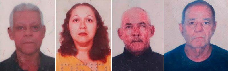 Valtemir, Maria Elisabeth, Agnaldo e José Tessinari foram identificados (Foto: Reprodução)