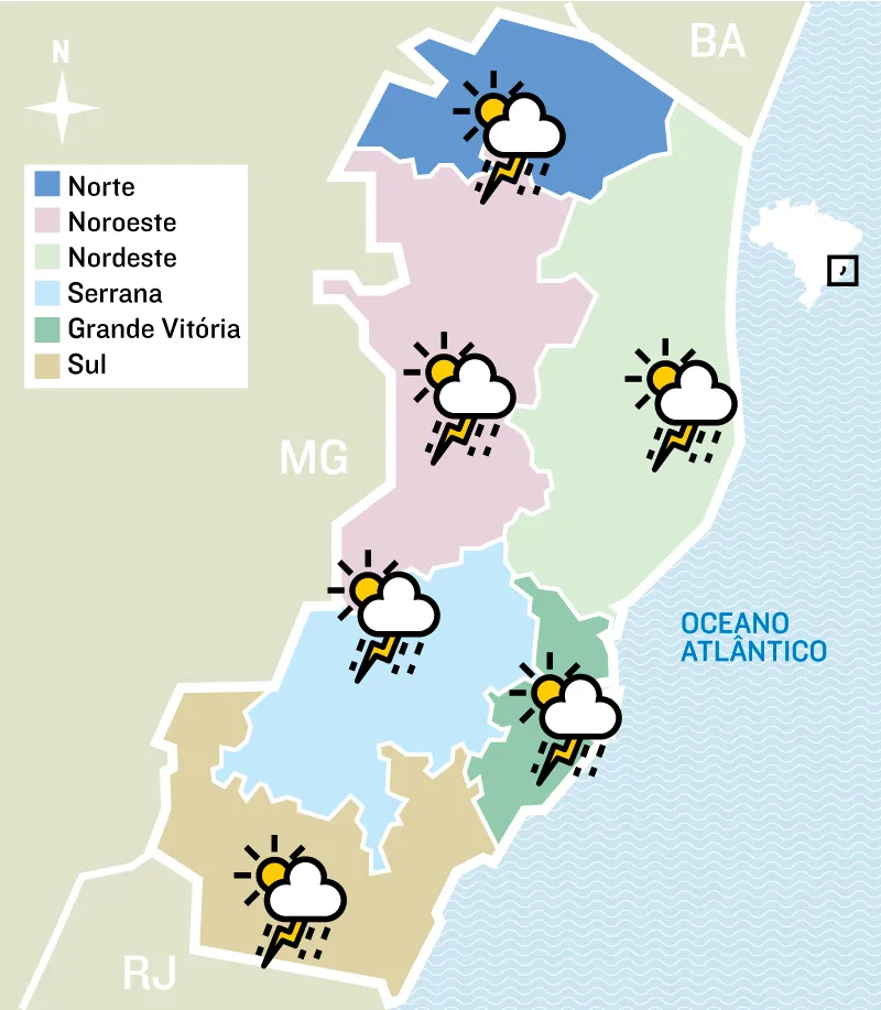 Imagem ilustrativa da imagem Chuva intensa, trovoadas e ventos fortes: confira a previsão para este Natal