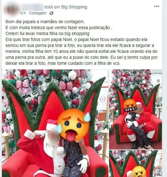 Imagem ilustrativa da imagem Mãe denuncia Papai Noel por abuso sexual em shopping: "Não queria largar minha filha"