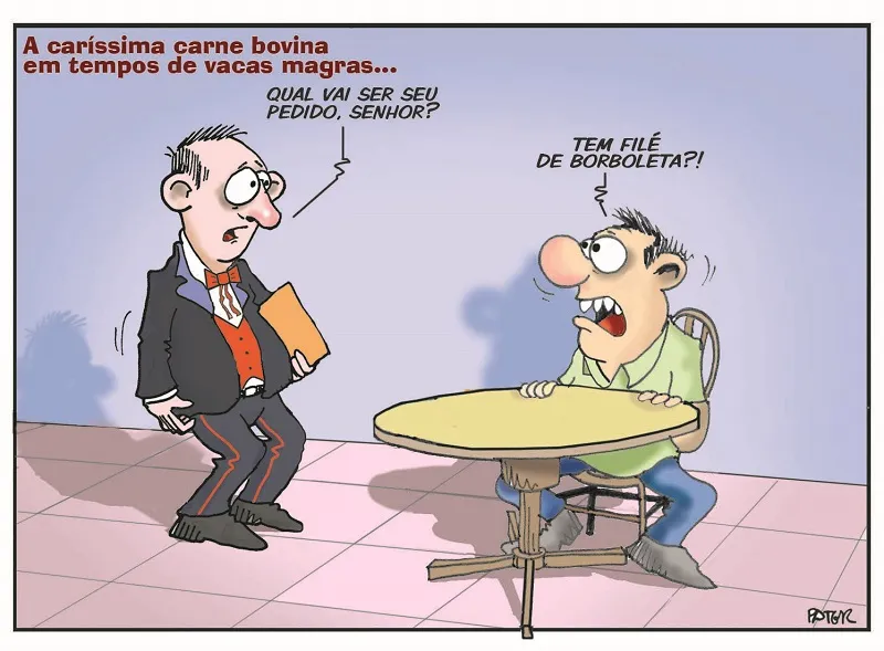 Imagem ilustrativa da imagem Preço da carne é o assunto da Charge do Dia