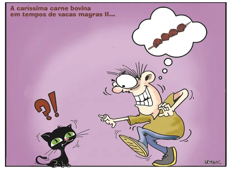 Imagem ilustrativa da imagem Alta do preço da carne é o tema da Charge do Dia