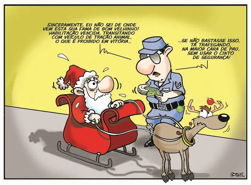Imagem ilustrativa da imagem Papai Noel infrator na Charge do Dia