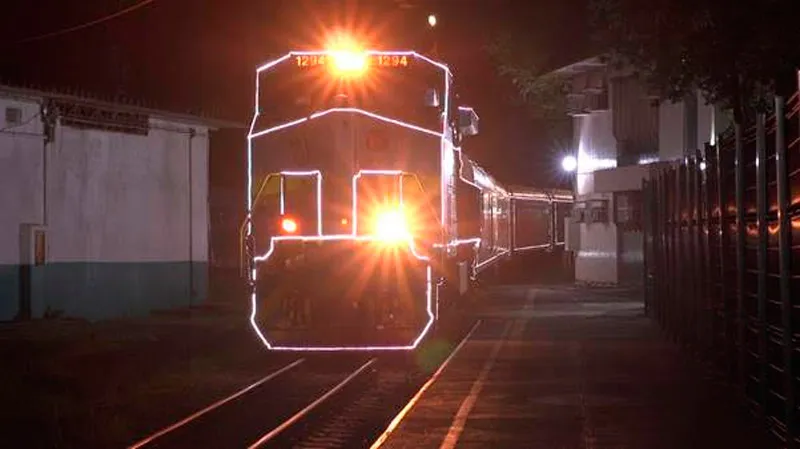 Imagem ilustrativa da imagem Trem de passageiros da Vale recebe iluminação especial