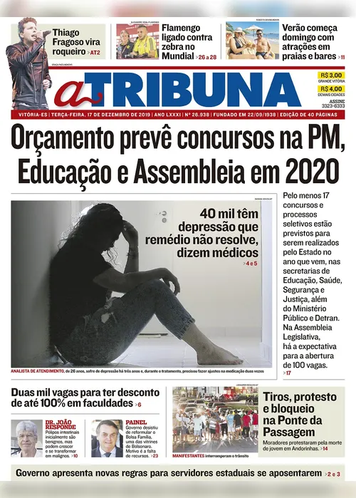 Imagem ilustrativa da imagem Clique aqui e veja os destaques do jornal A Tribuna desta terça