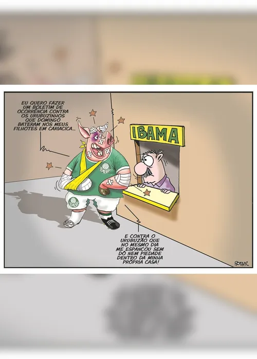 Imagem ilustrativa da imagem Surra do Fla no Palmeiras é o tema da Charge do Dia