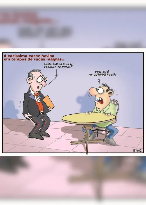 Imagem ilustrativa da imagem Preço da carne é o assunto da Charge do Dia