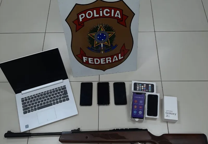 Material apreendido pela Polícia Federal na Serra